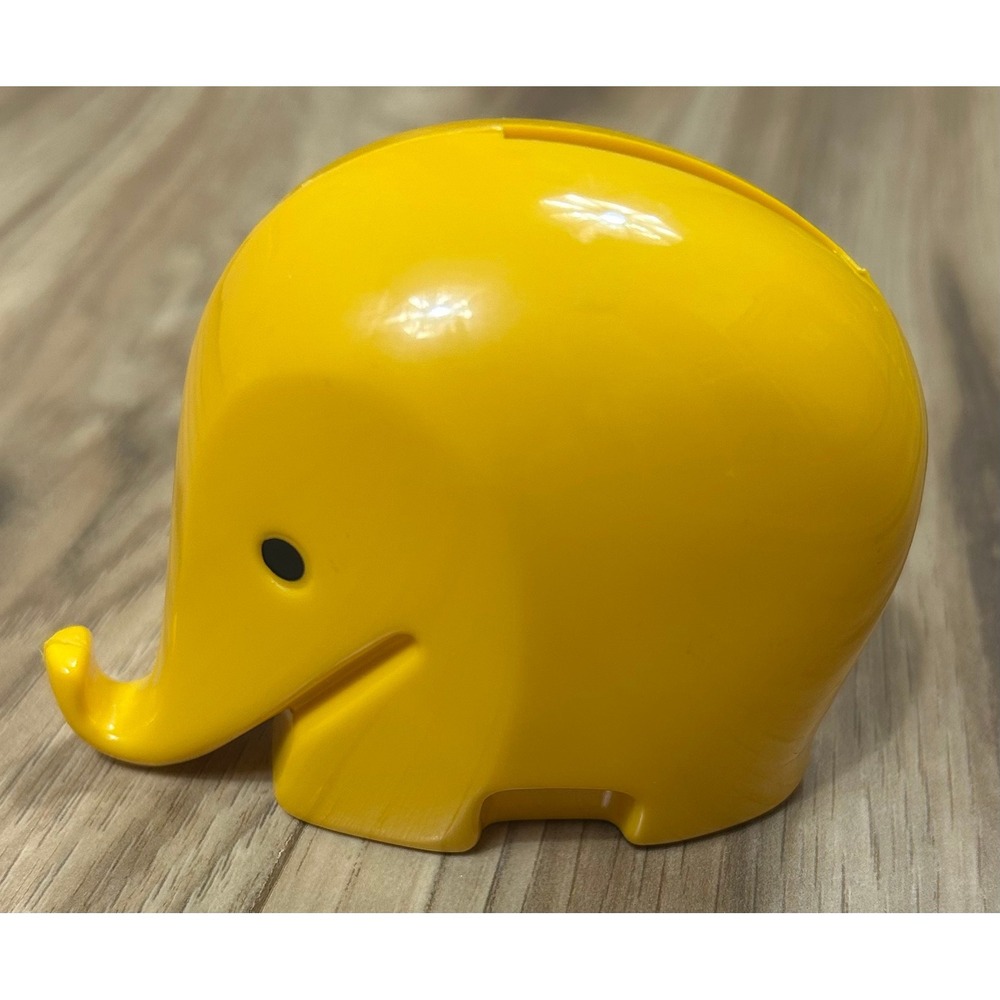 70s Drumbo Elephant Bank Yellow Sealed Dresdner Bank Mid Century Space Age Toy